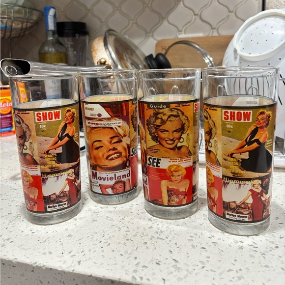 Vintage Hollywood Glamour Glass Cup Set - Picture 1 of 2